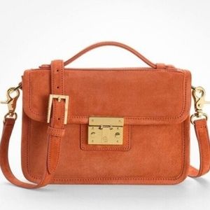 Tory burch orange suede crossbody